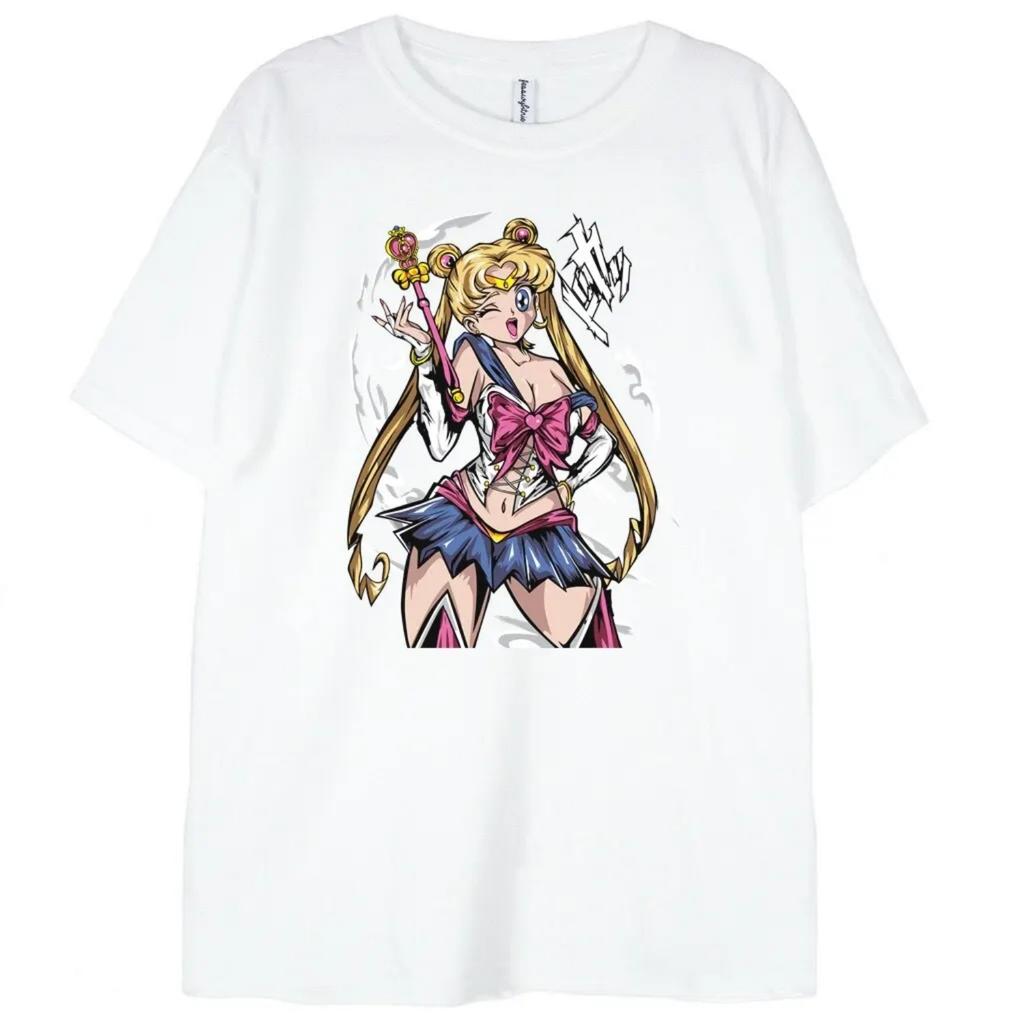 2026 Cotton Sailor Moon Lost Americana Y2K Casual T-Shirt Men High Quality Parent-child Soft Fashion Comfortable Summer Tee