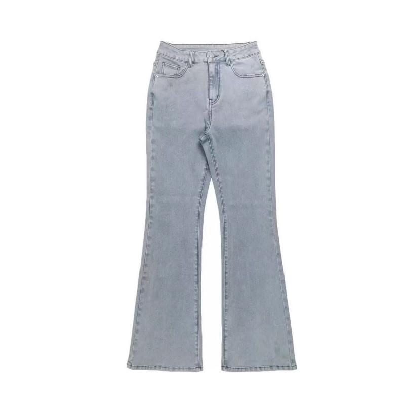 High Waist Slim Fit Flared Jeans Women Stretch Cotton Denim Trousers Street Style Casual Workwear