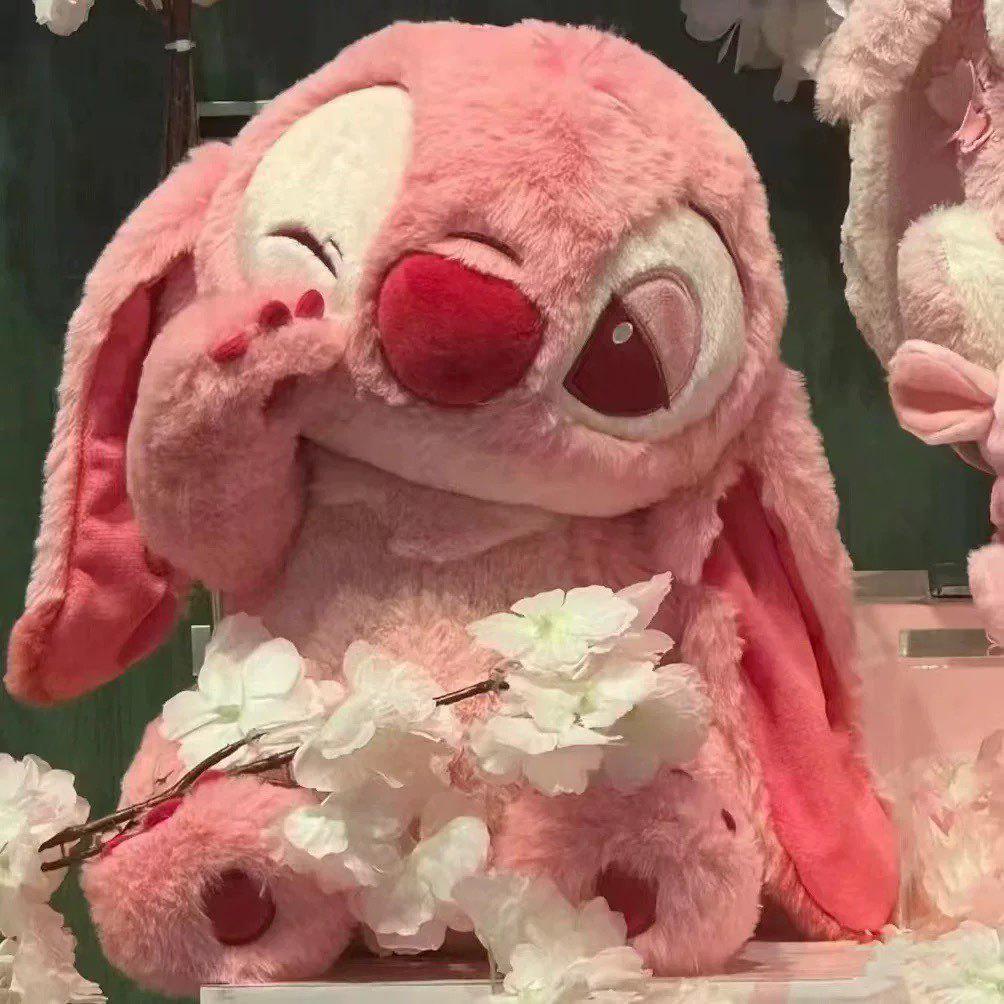 Extra-Large Soft Pink Stitch Sakura Plush Toy Pillow Sakura Stitch, 30cm (0.4kg)