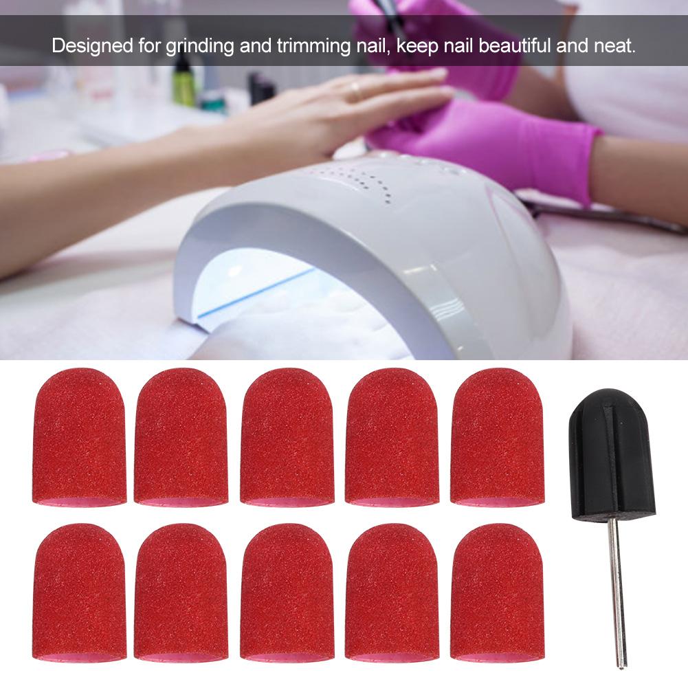 Nagelkunst Schleifband Nagelpolieren Schleifkopf Schleifringkappe 16 x 25mm (rot)