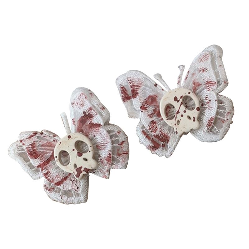 Punk Skeleton for Butterfly Decor Hair Scrunchies Elastic Hair Clips Lolita Ponytail Holder Festival Women Hair Supplies