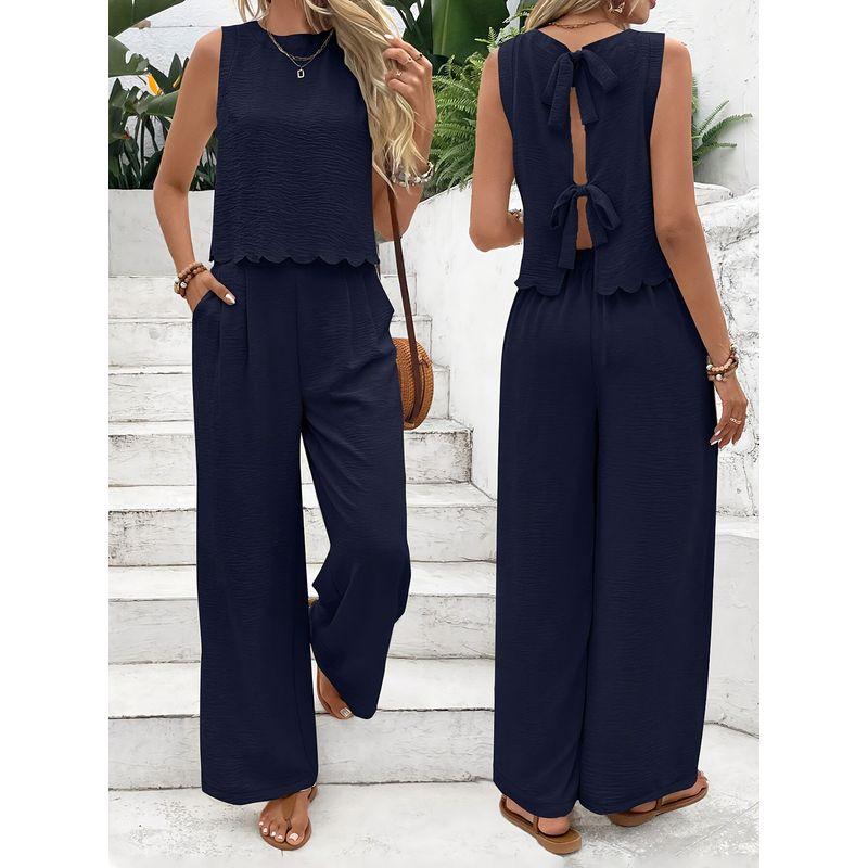 Vest Casual Pants Set2025 Summer European and American Women Fashion Sleeveless Vest Casual Trousers Set