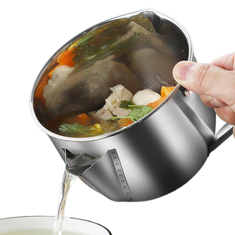 

1200ML Stainless Steel Multifunction Kitchen Tools Gravy Oil Soup Fat Separator Grease Filter Strainer Pot Kitchen Cooking Tool belgium