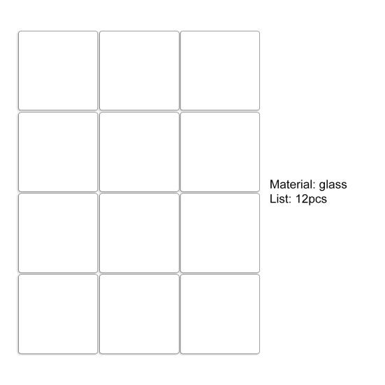 12Pcs Wall Mirror Tiles Square Sticky Shatterproof Self-adhesive Removable Dressing Glass Wall Mounted Full Length Mirror for Daily Use