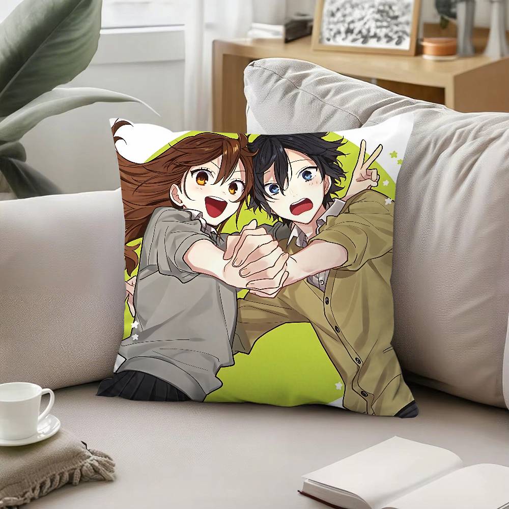 Anime Hhorimiya Throw Pillow Covers Pattern Cushion Cover Suitable For Sofa Bedroom Car Pillow Cover