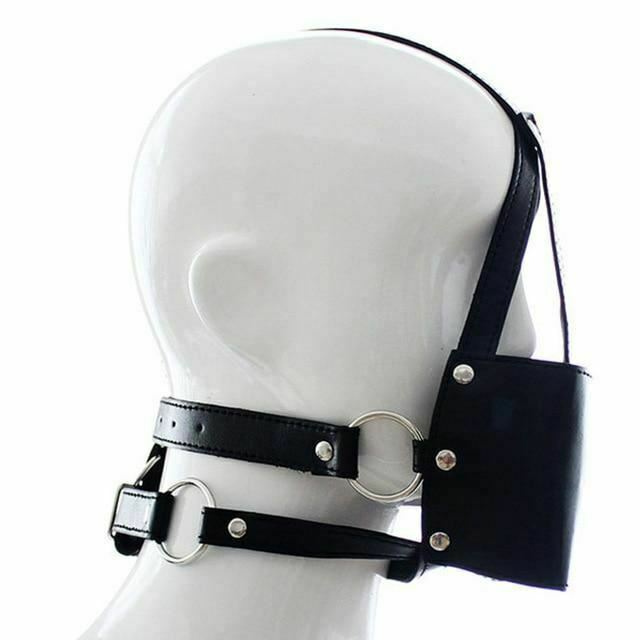 Head Harness Ball Gag Black Red  Kink Fetish Restraints Gags