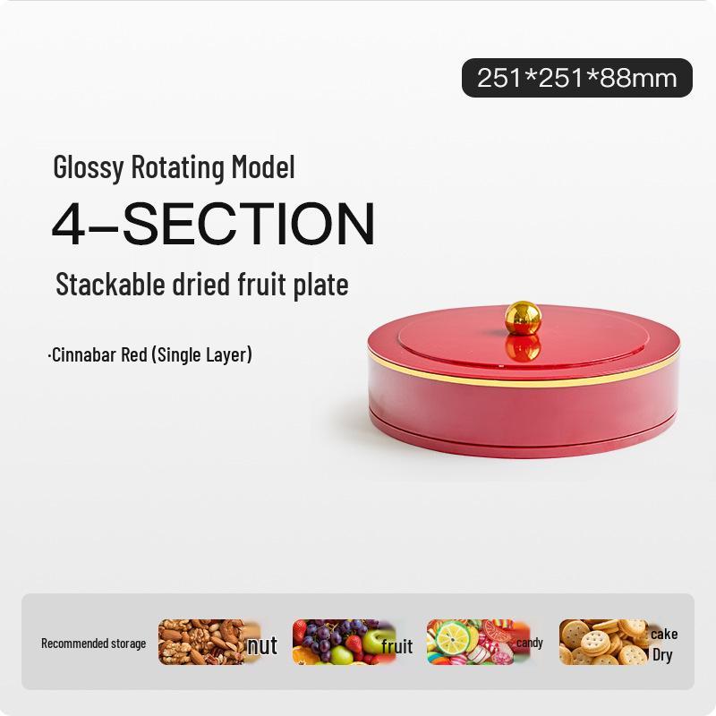 New Year Floral Bird Stackable Rotating Snack Plate for Living Room
