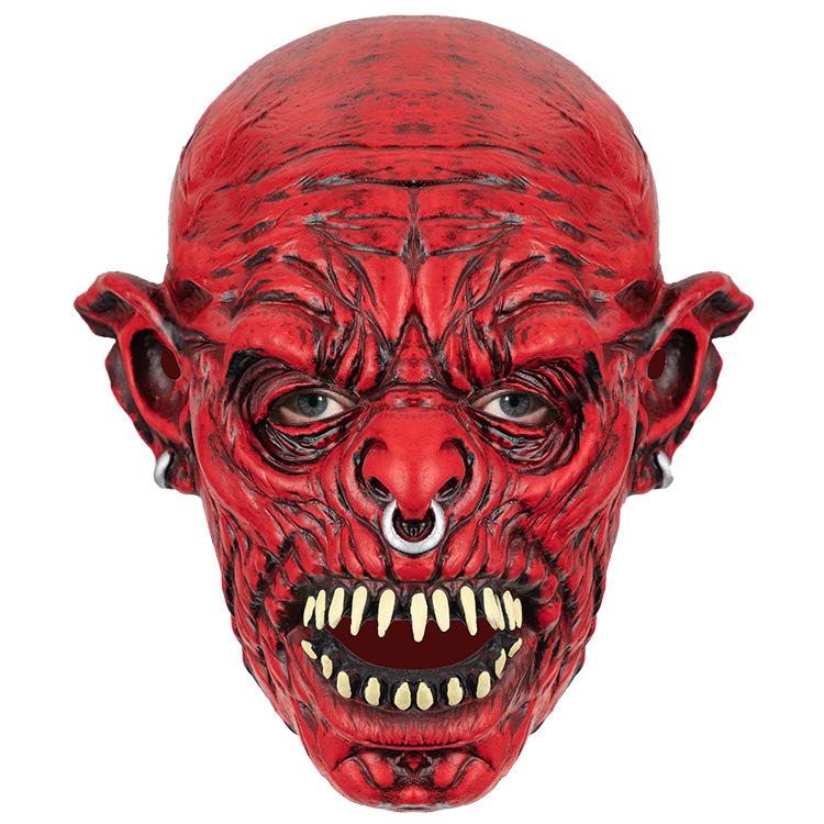 Red devil headgear, party latex mask One size fits all adults красный
