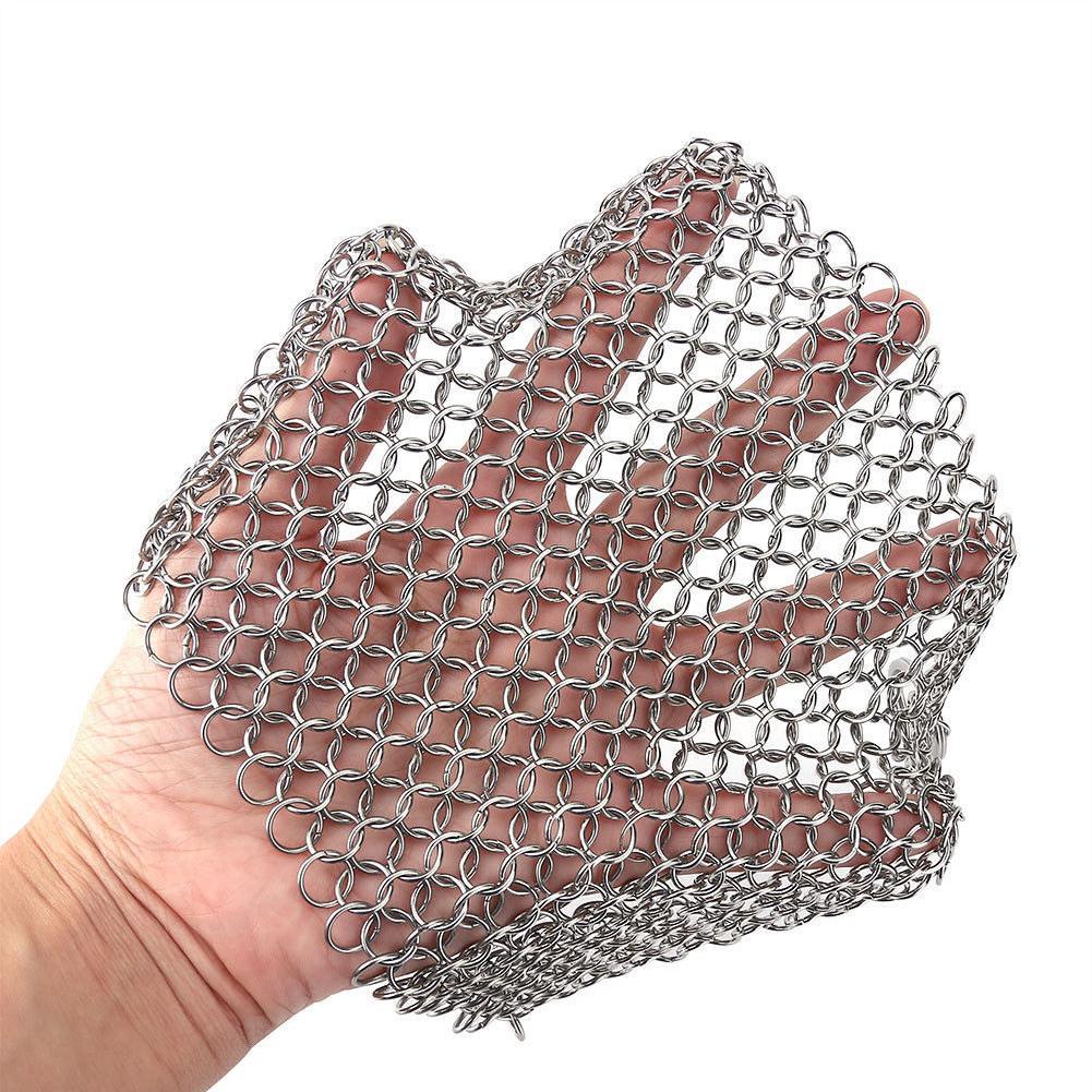 Kitchen Cleaning Ring Stainless Steel Cleaner Chainmail Scrubber Brush Pan Net Home Cookware Reusable Washing Net Cleaning Tool