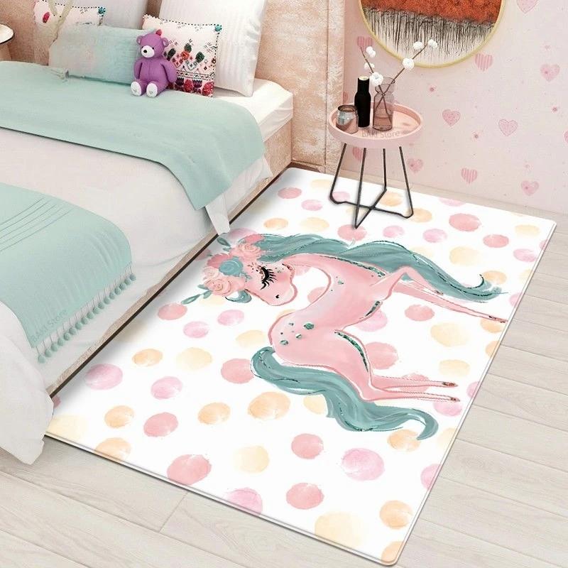 Cartoon Ballet Girl Carpet for Kids Room Kawaii Children's Room Carpets for Baby Girl Nordic Soft Bedroom Rug Floor Mats To Play