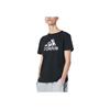 Adidas American Retro Letter Logo Print Sports Casual Short Sleeve T-Shirt Men Tops Black ADITSG2SMU-BW-1