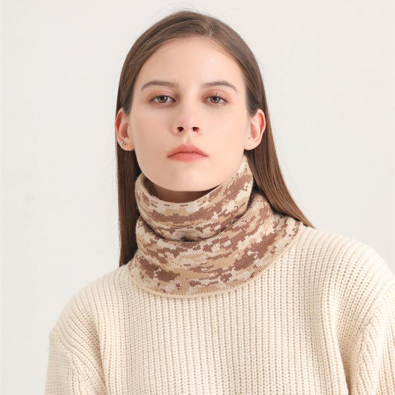 Unisex Camouflage Cashmere Plush Warm Winter Ring Scarf Women Men Knitted Neckerchief Snood Neck Scarves Bufanda Thick Muffler