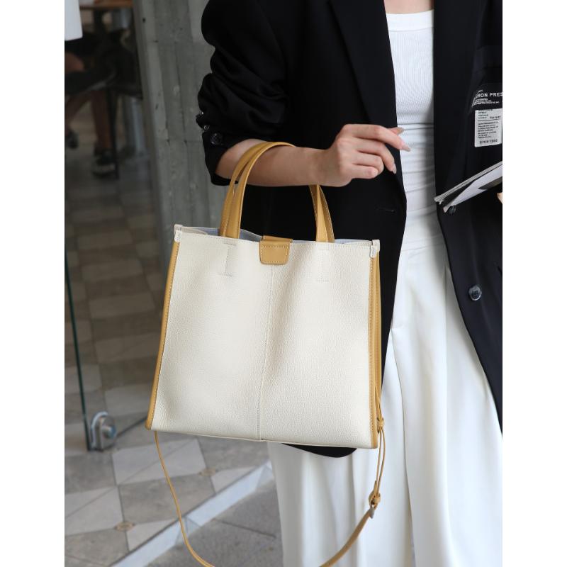 Top Layer Cowhide One shoulder Women's Bag Large Capacity Crossbody Tote Bag Women's Mommy Handbag Fashionable and Simple