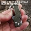 Pocket Folding Knife Portable Express Unpacking Knife with Keychain Serrated Hook Blade Outdoor Multifunctional Survival Tool