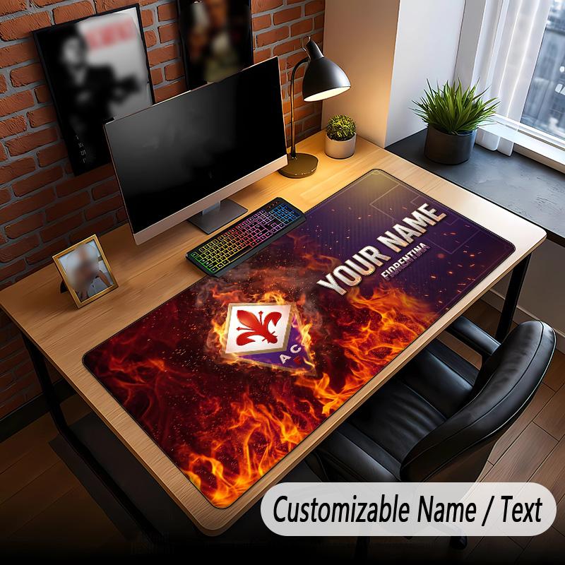 Large Mouse Pad Fiorentina FC Print Custom Name Text Desk Mat for Office Gaming