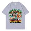 Steve's Lava Chicken Graphic T Shirts Men Women Casual Loose Short Sleeve T-shirt Harajuku Cartoon Oversized T-shirts Streetwear