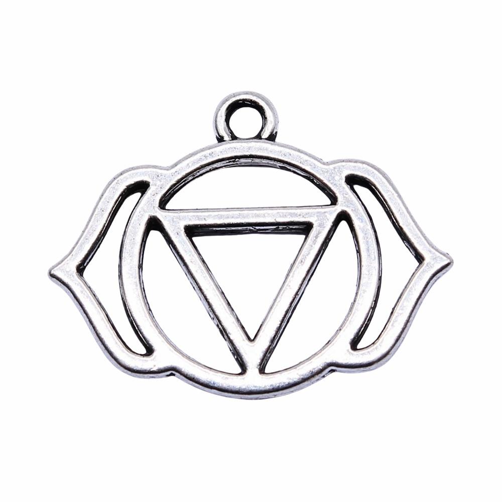 

7шт Чакра Шармы Амулеты Античное серебро Цвет Цинковый сплав 29X23mm