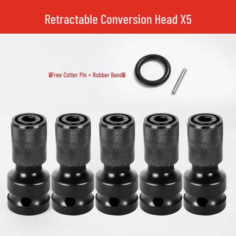 Electric Wrench Conversion Kit: Multifunctional Air Impact, Drill Chuck, Socket & Universal Connector.