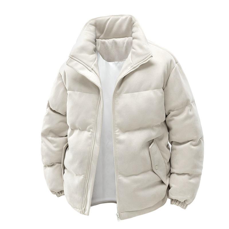 Stand-up collar cotton-padded jacket for men and women, new loose and thickened cotton-padded jacket in winter, couple's cotton-padded jacket for men