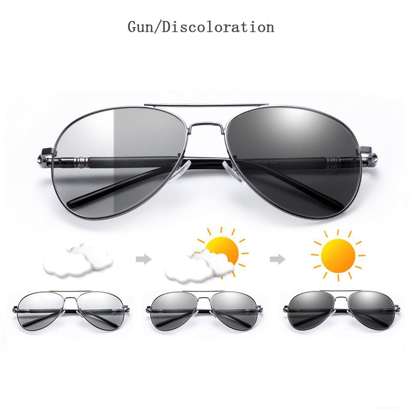 Fashion Men Polarized Sunglasses Photochromic Driving Sun Glasses Women Brand Designer Male Vintage Pilot Sunglasses Uv400