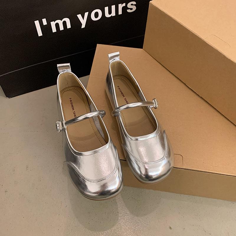 Autumn new fashion light mouth outer wear flat-soled single shoes soft-soled fairy with skirt casual Mary Jane shoes girl