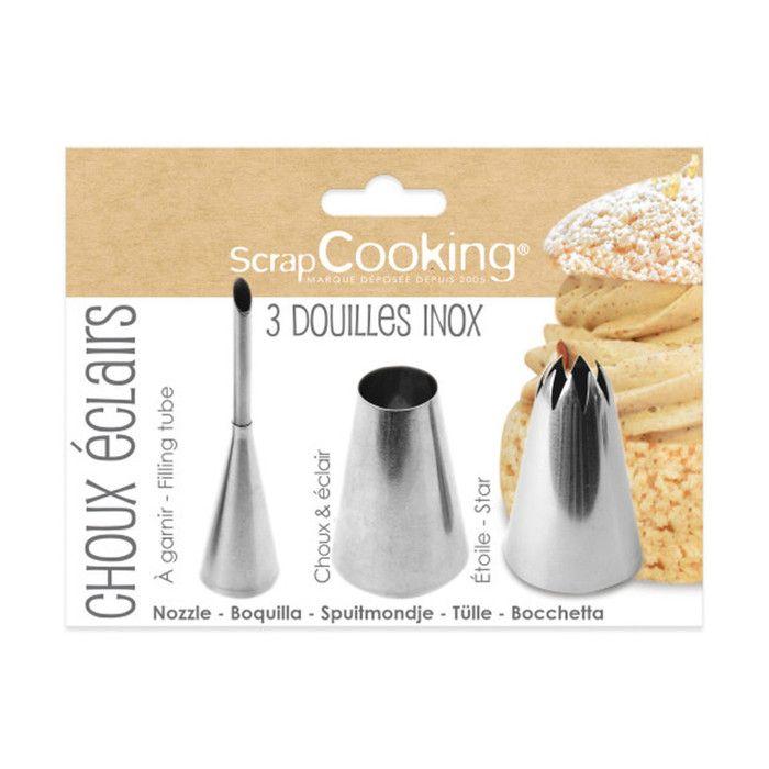 Scrapcooking Pack De 3 Douilles Choux Éclairs Inox - 3700392418311