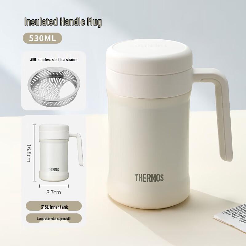 Thermos Stainless Steel Double-Drink Office Mug