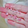 Beixi S925 Sterling Silver Pink Princess Square Stud Earrings with Zirconia