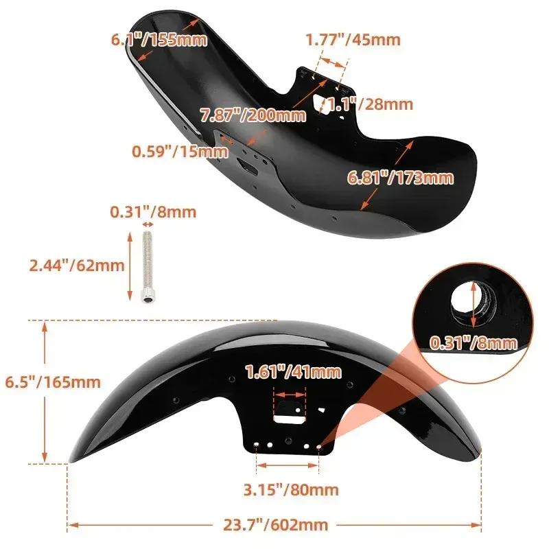 Motorcycle Wrap Front Fender Mudguard Cover Gloss Black Accessories For Harley Touring Road King Electra Street Glide 2014-2023