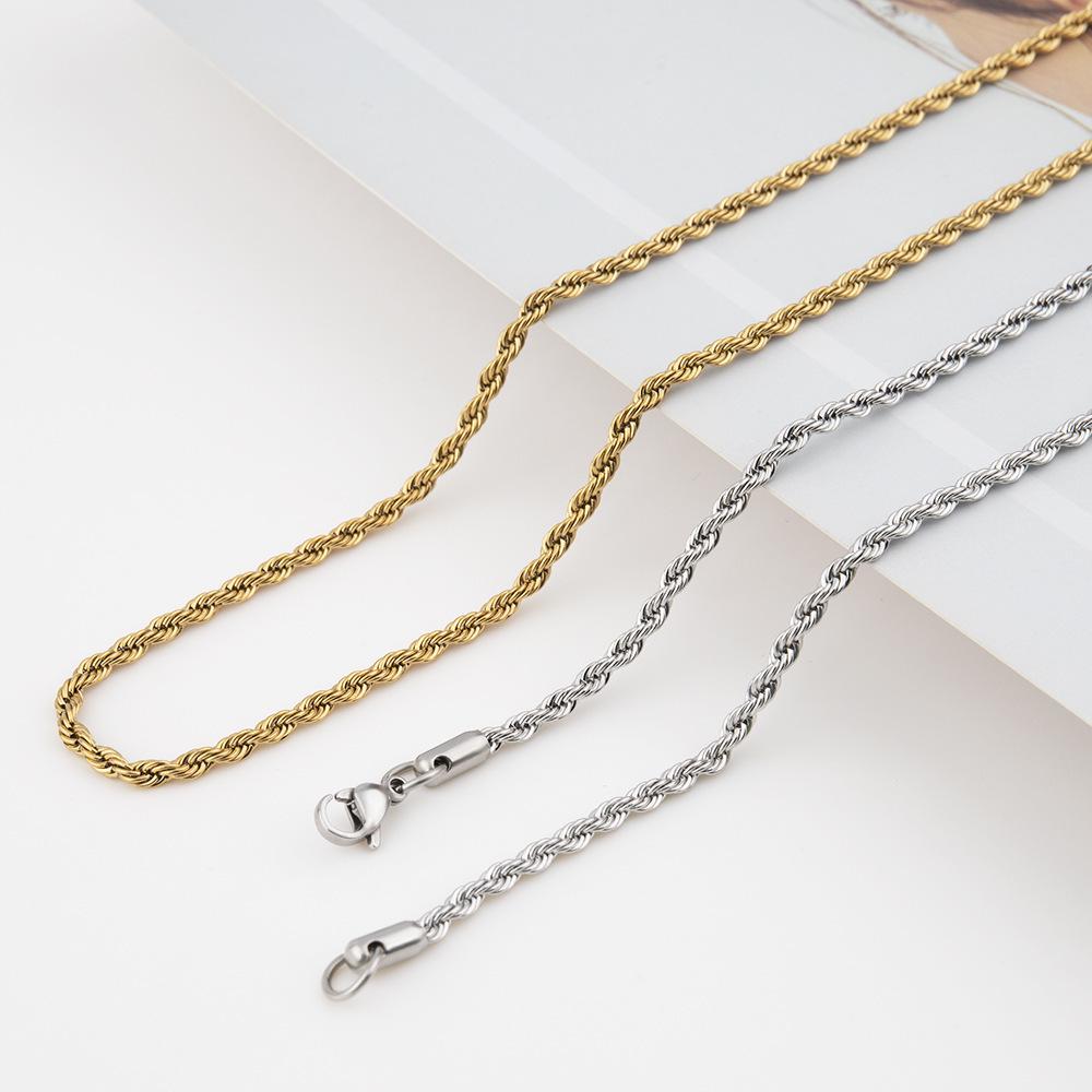 European & American Twist Chain Luxury Titanium Steel Clavicle Necklace