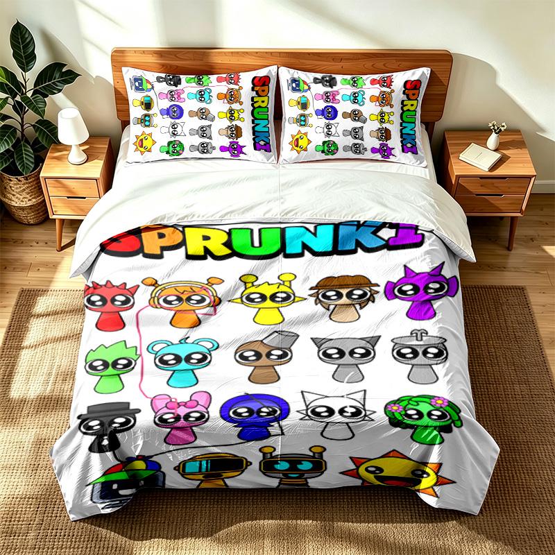 Sprunki (19) 3pc Set Suitable for Master Bedrooms Soft and Comfortable an Ideal Gift for Family and Friends Includes One Duvet Cover and Two Pillowcas