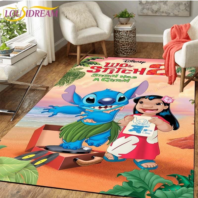 New Cartoon Stitch Carpets Kids Crawling Carpets Living Room Tea Table Mats Bedroom Rug Washable Floor Mats Household Area Mat