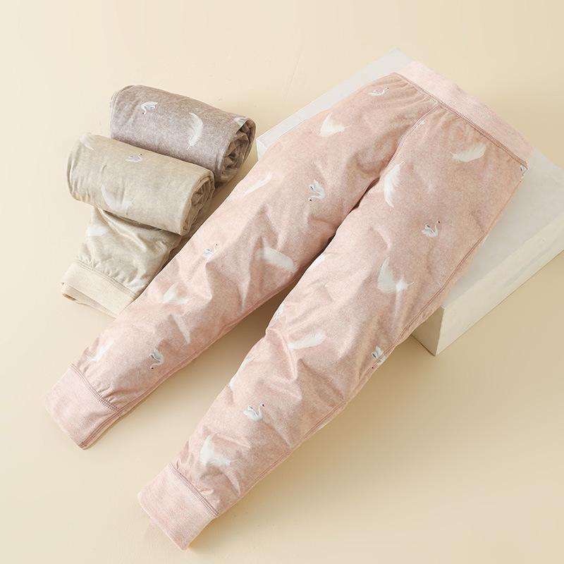 90 White Duck Down Kids' Winter Thermal Pants: Warm, Thickened Liner for Boys & Girls