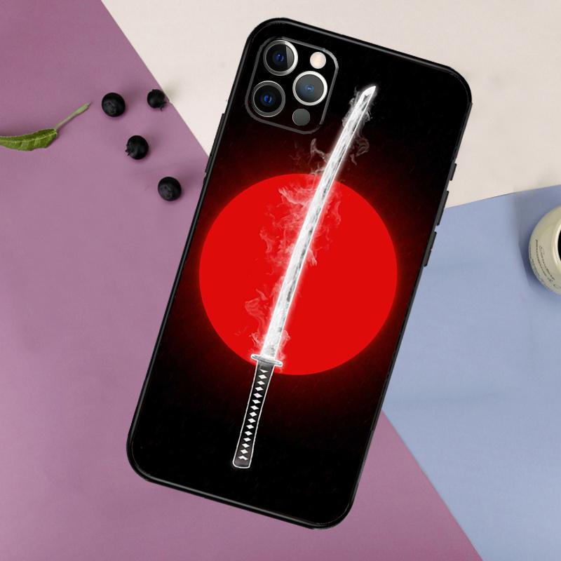 Japan Samurai Katana Phone Case For iPhone 16 15 14 13 12 11 17 Pro Max 13 Mini 16 Plus 16e 17 Air Bumper Cover