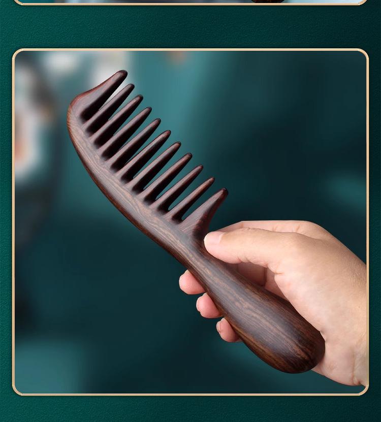 Pettine a Denti Larghi in Sandalo Meixi Muxi per Donne - Pettine Naturale in Legno per Capelli Lunghi e Regali