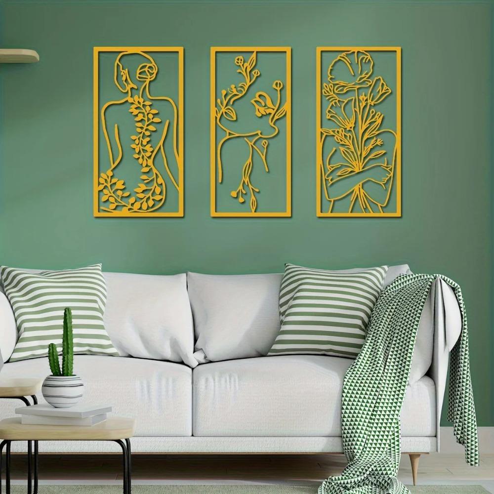 1 szt. Dekoracja ścienna dla kobiet Kobieta Metalowa linia sztuki Stylowa sypialnia Metalowa sztuka ścienna Elegancka dekoracja ścienna Idealny prezent ślubny