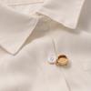 Brass Base Flower Sleeve Button Rhinestone Button Cover Clip  Blouses Shirt Accessories