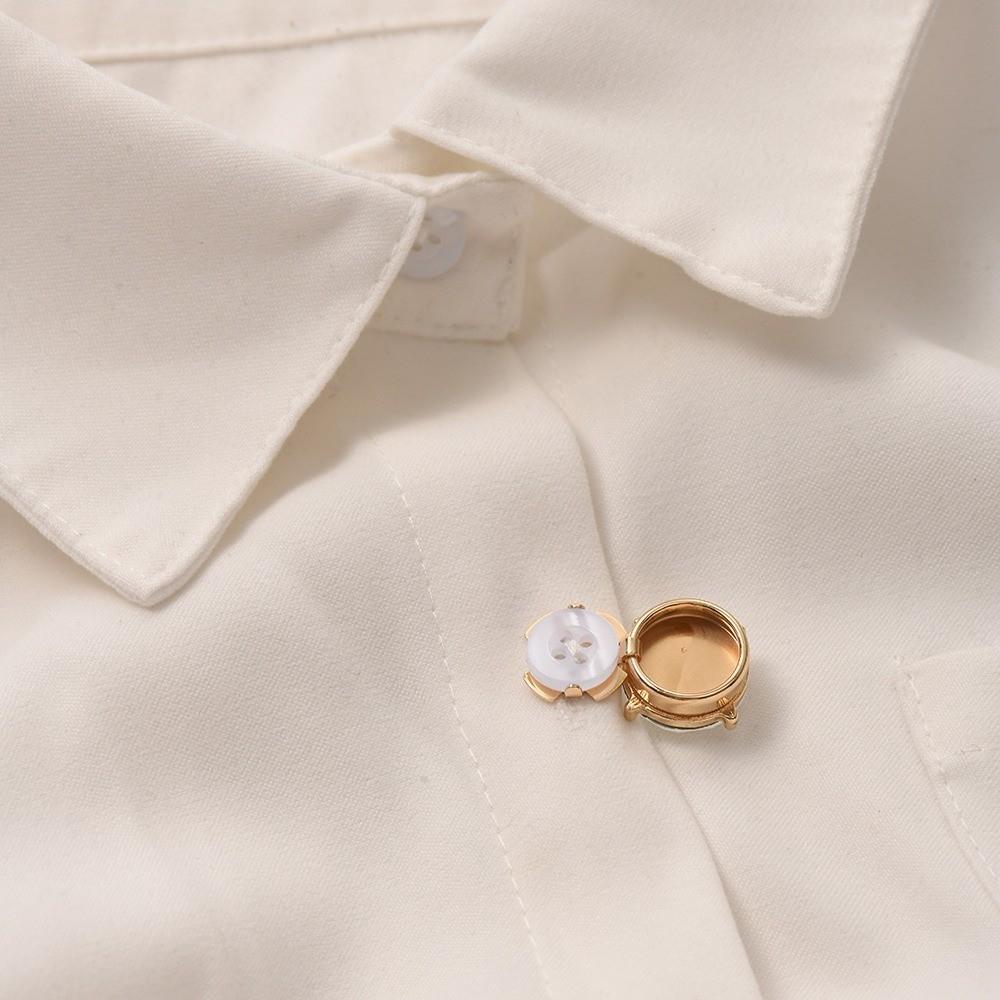 Brass Base Flower Sleeve Button Rhinestone Button Cover Clip  Blouses Shirt Accessories