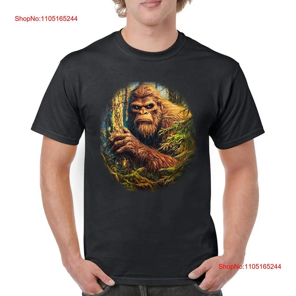 Bigfoot In The Woods T Shirt Funny Sasquatch Hide And Seek Champ Unisexs Vintage Fashion Versatile Homme Unisex