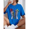 Happy Carnivals Creative Skull Hand Print Women T Shirts Summer O-Neck T-Shirt Soft Cotton Sportswear Oversized Clothes