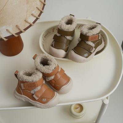 Zapatos para Bebé Niño Otoño e Invierno Zapatos de Algodón Cálidos Niños y Niñas Terciopelo Grueso Botines Cortos Estables