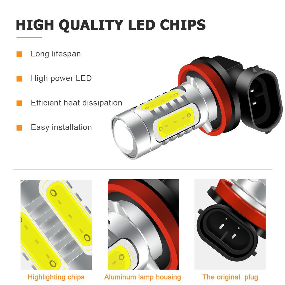 H11 7,5W LED Nebelscheinwerferlampen Lampe Tagfahrlicht 2000LM 6000K Weiß DC12V