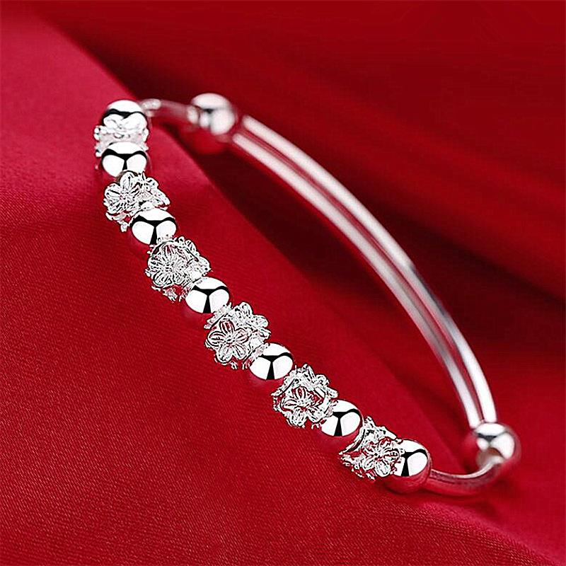Luxury 925 Silver Bracelets For Women Vintage Starry Sky Carving Adjustable Bangles Party Wedding Fine Jewelry