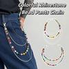 Jeans Chain Punk Belt Chain Gothic Pants Chain Goth Colorful Rhinestone Bead Waist Chain  Female