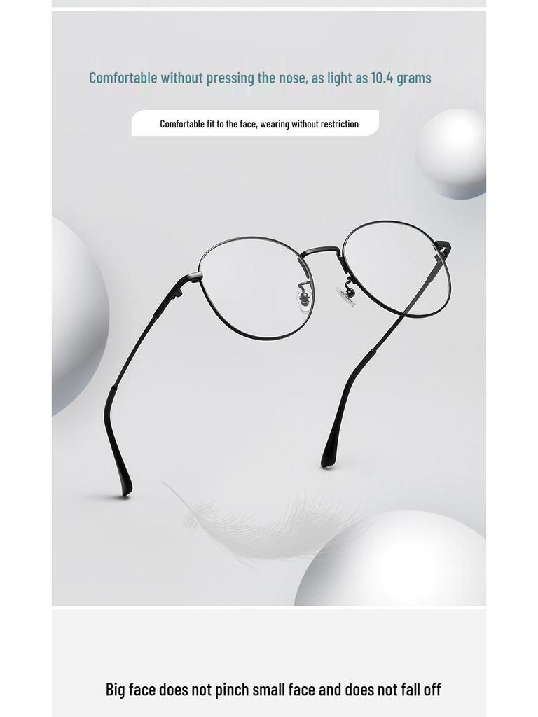 Women's Ultralight Retro Oval Half-Rim Metal Glasses with Anti-Blue Light Technology