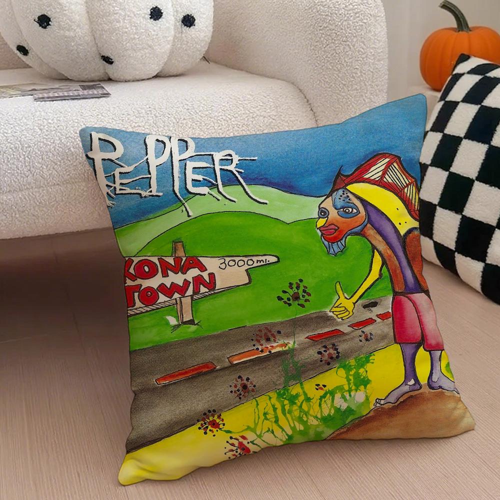 Red Hot Chili PPeppers band Cushion Cover Throw Pillow Cover Hidden Button Durable Polyester Chair Cushion
