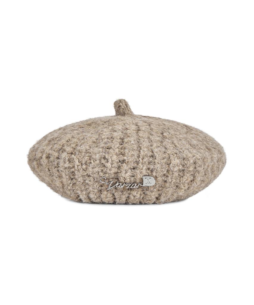 Bajal Safety Pin Knit Beret Dark Beige
