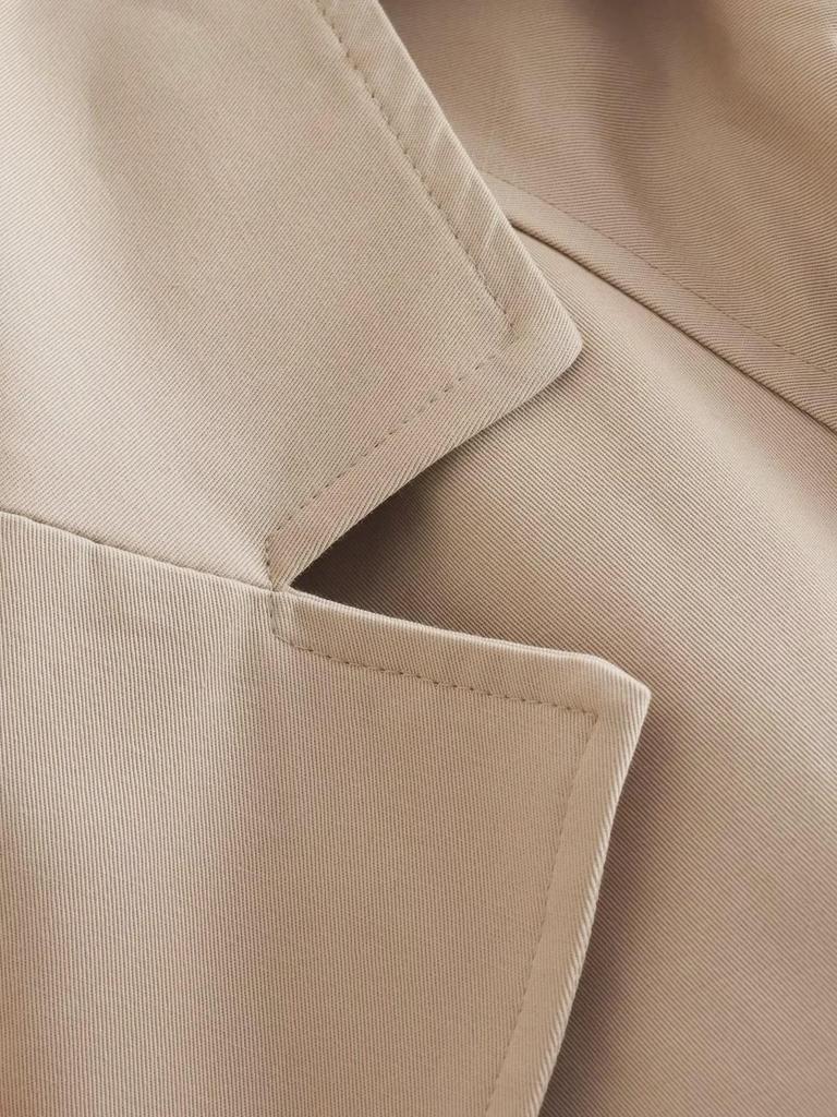 Europäischer und amerikanischer Windbreaker mit Schnürung, V-Ausschnitt, zwei Knöpfen, langen Ärmeln und lockerem Oberteil