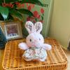 Cute Short Plush Bunny Doll With Fabric Dress For Gift Giving