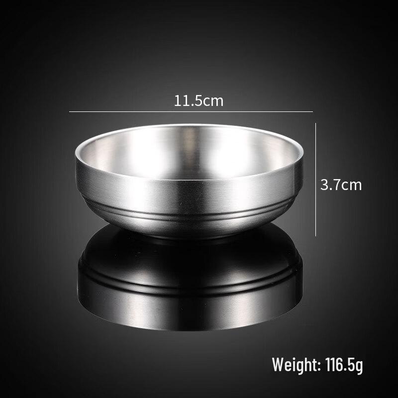 ZISIZ 12cm Round Stainless Steel Serving Plates (Set of 3)
